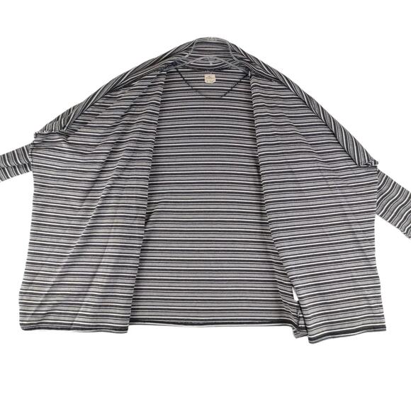 O'NEILL Harvey Women's L Baja Striped Open Cardigan Sweater Flyaway Top Grey - Picture 3 of 6